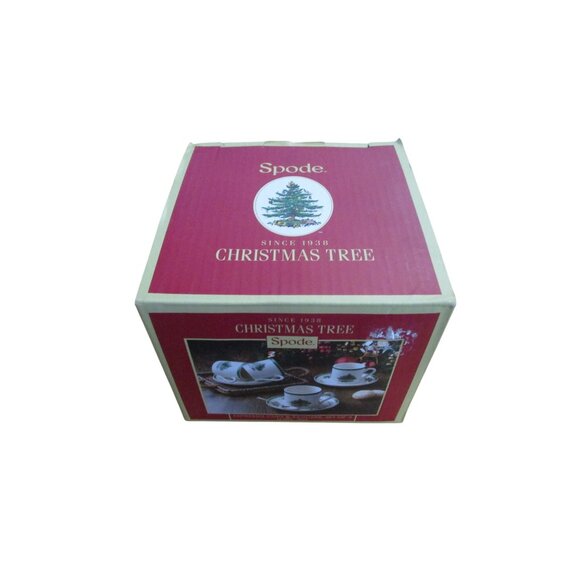 Spode Christmas Tree Demitasse Espresso Cups & Saucers Set Of 4 New In Box - Picture 7 of 16